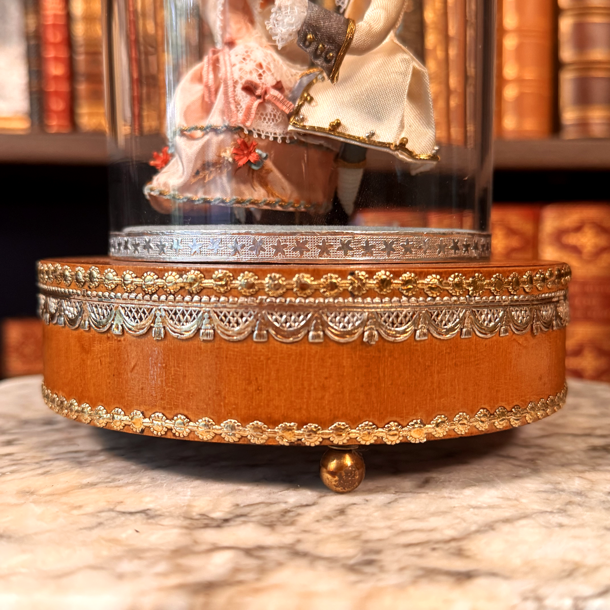 Vintage Reuge-Philippart Danseurs Music Box - Blue Velvet