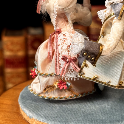 Vintage Reuge-Philippart Danseurs Music Box - Blue Velvet