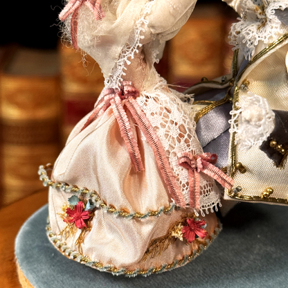 Vintage Reuge-Philippart Danseurs Music Box - Blue Velvet