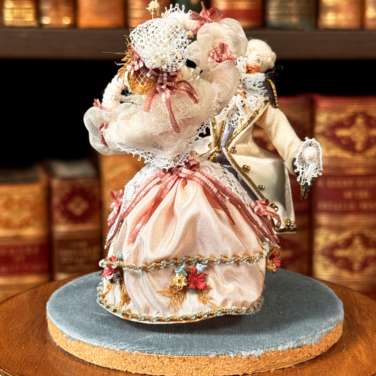 Vintage Reuge-Philippart Danseurs Music Box - Blue Velvet
