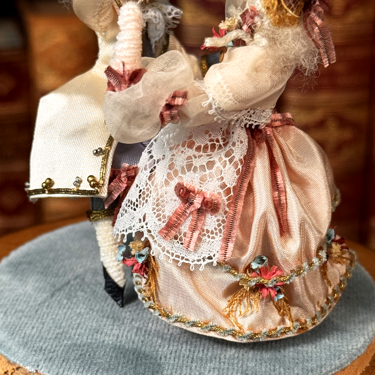 Vintage Reuge-Philippart Danseurs Music Box - Blue Velvet