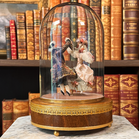 Vintage Reuge-Philippart Danseurs Music Box - Pink Satin