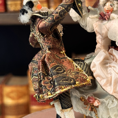 Vintage Reuge-Philippart Danseurs Music Box - Pink Satin