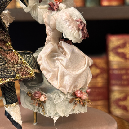 Vintage Reuge-Philippart Danseurs Music Box - Pink Satin
