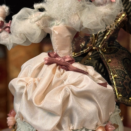 Vintage Reuge-Philippart Danseurs Music Box - Pink Satin