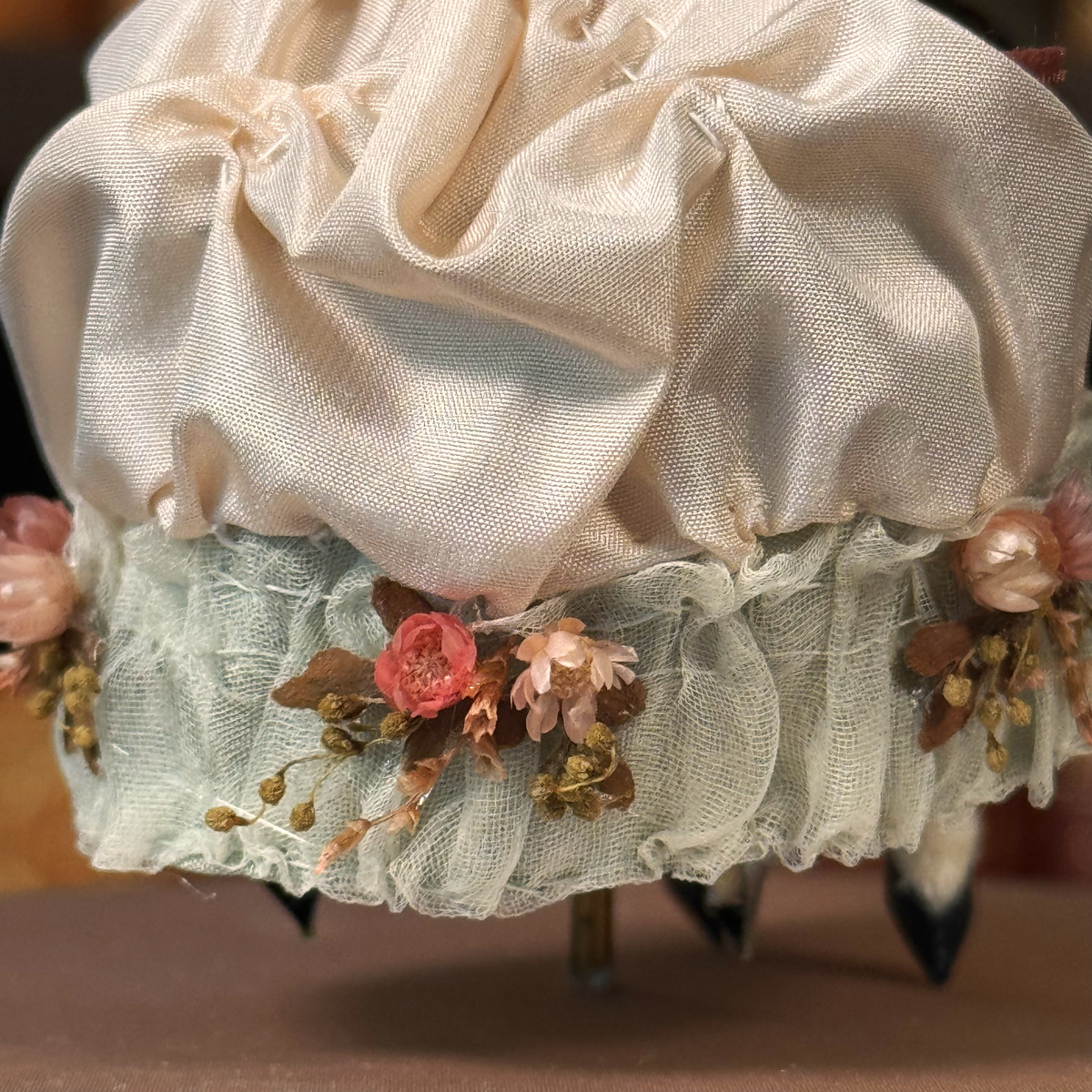 Vintage Reuge-Philippart Danseurs Music Box - Pink Satin