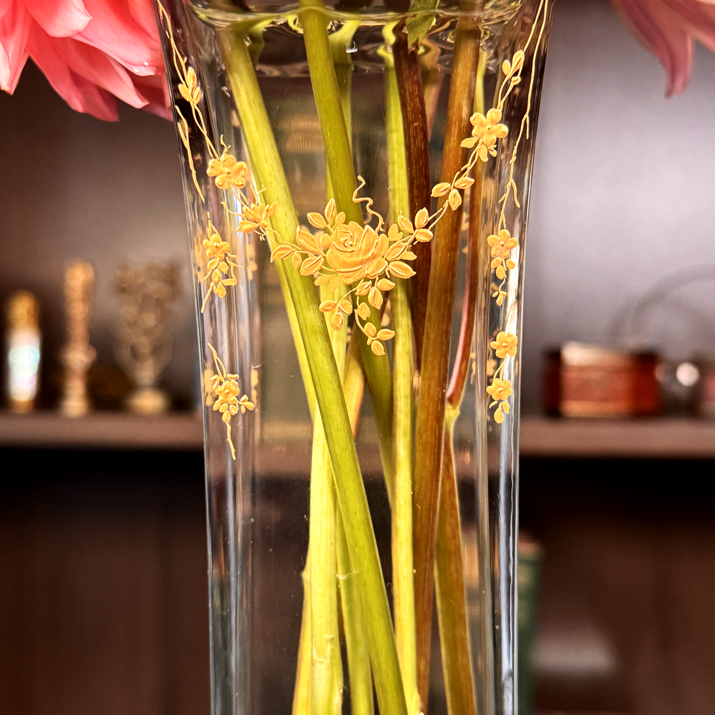19th Century Mounted Vase with Hand Painted Enamel Details