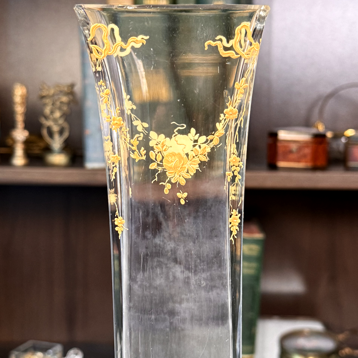 19th Century Mounted Vase with Hand Painted Enamel Details