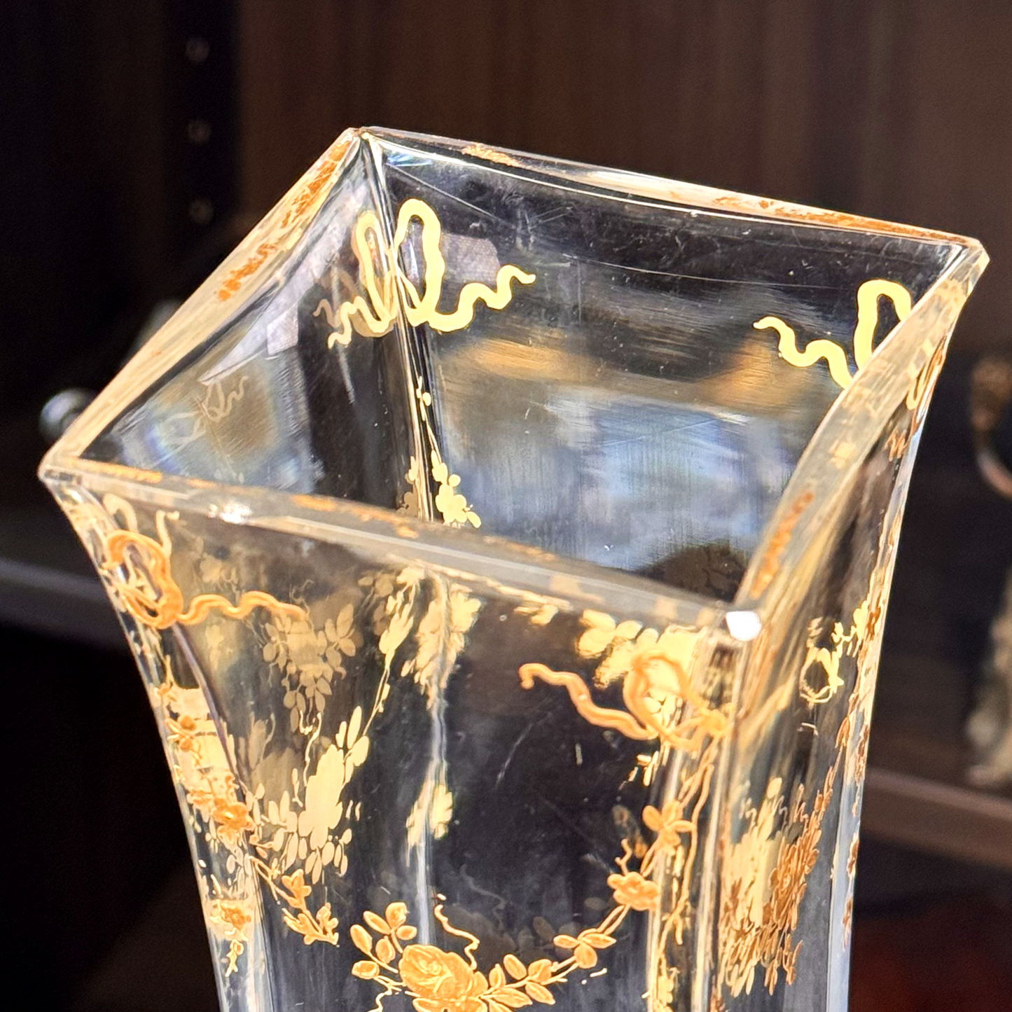 19th Century Mounted Vase with Hand Painted Enamel Details