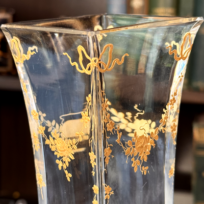 19th Century Mounted Vase with Hand Painted Enamel Details