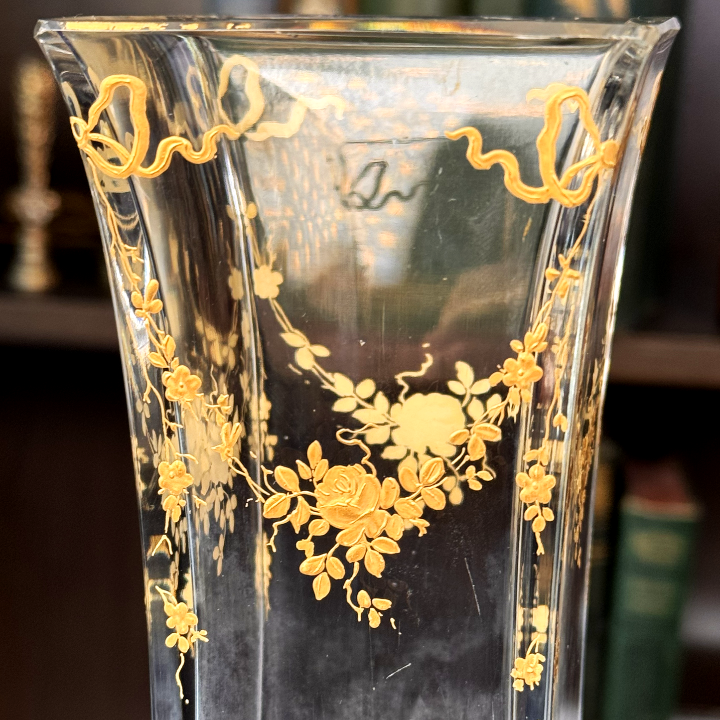 19th Century Mounted Vase with Hand Painted Enamel Details