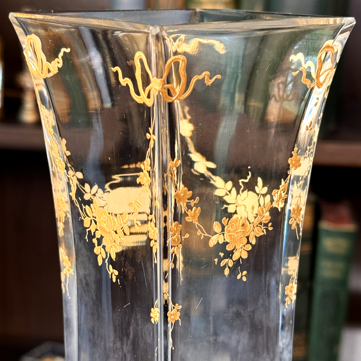 19th Century Mounted Vase with Hand Painted Enamel Details