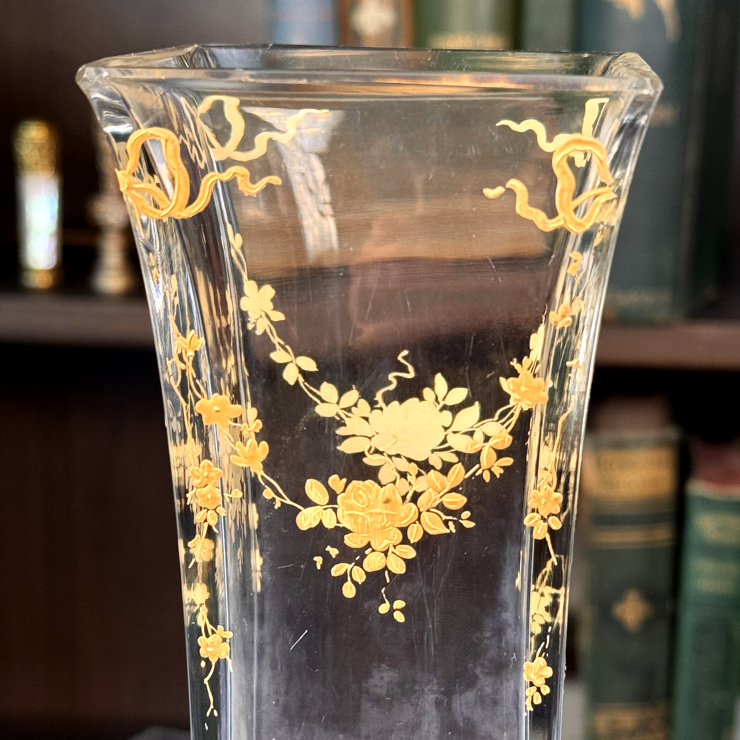 19th Century Mounted Vase with Hand Painted Enamel Details