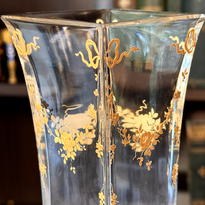 19th Century Mounted Vase with Hand Painted Enamel Details