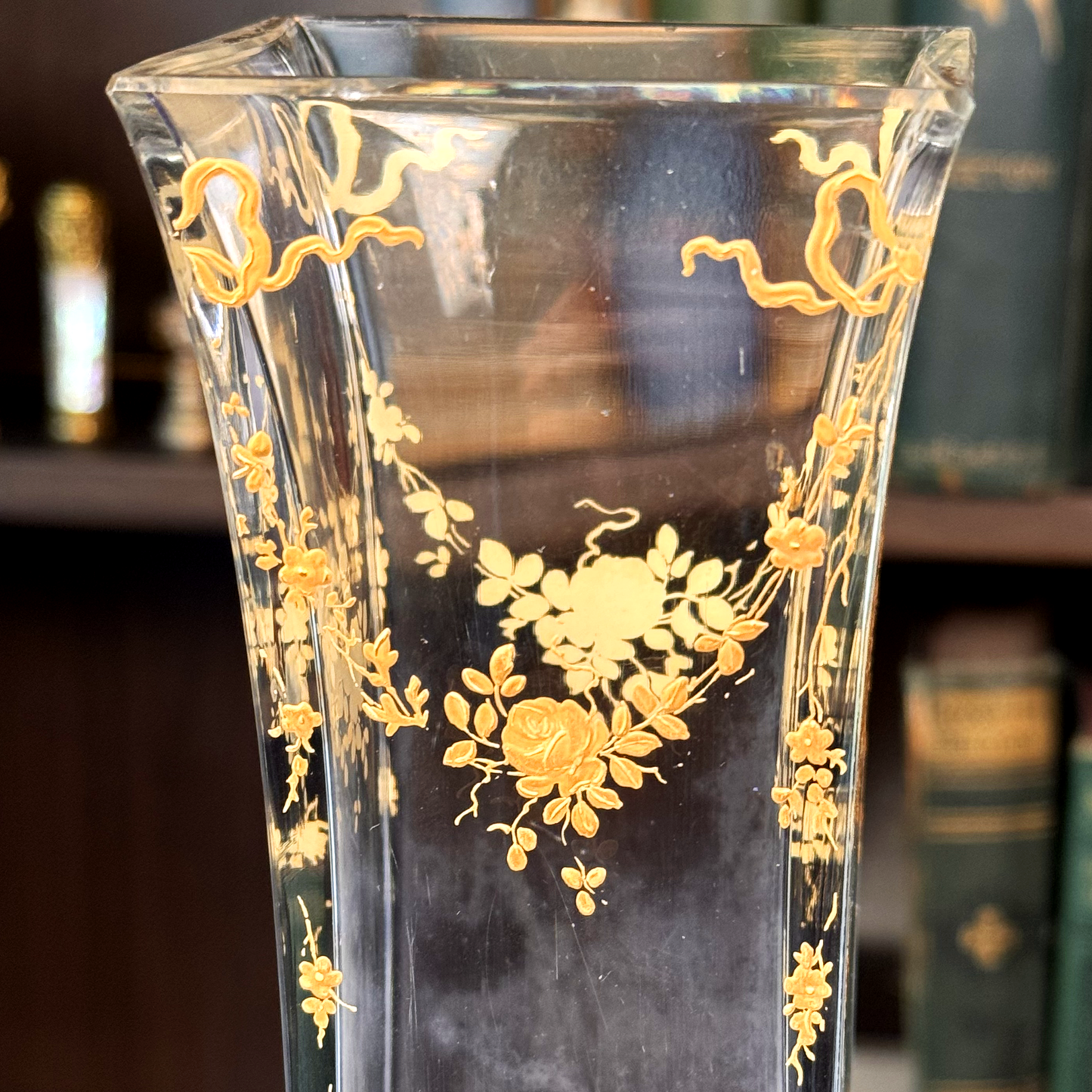 19th Century Mounted Vase with Hand Painted Enamel Details