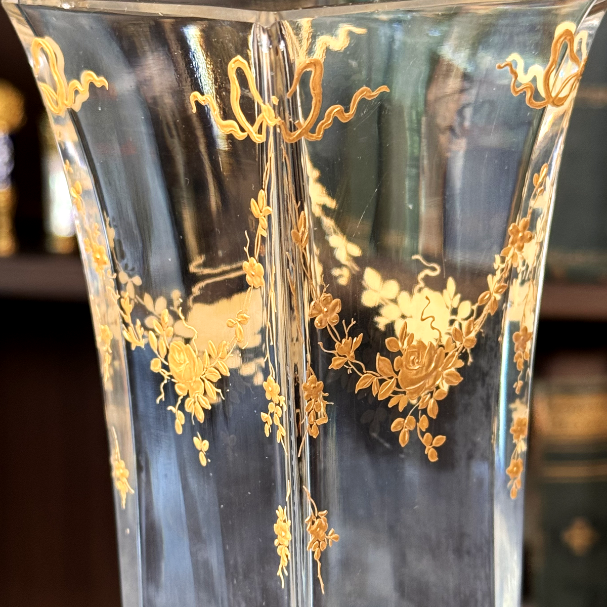 19th Century Mounted Vase with Hand Painted Enamel Details