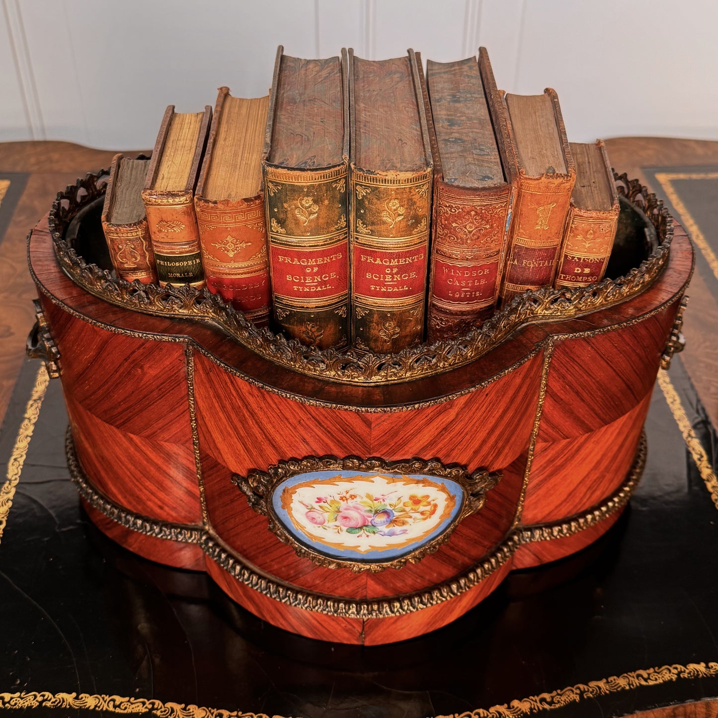 19th Century French Jardinière with Hand-Painted Sèvres-Style Plaque