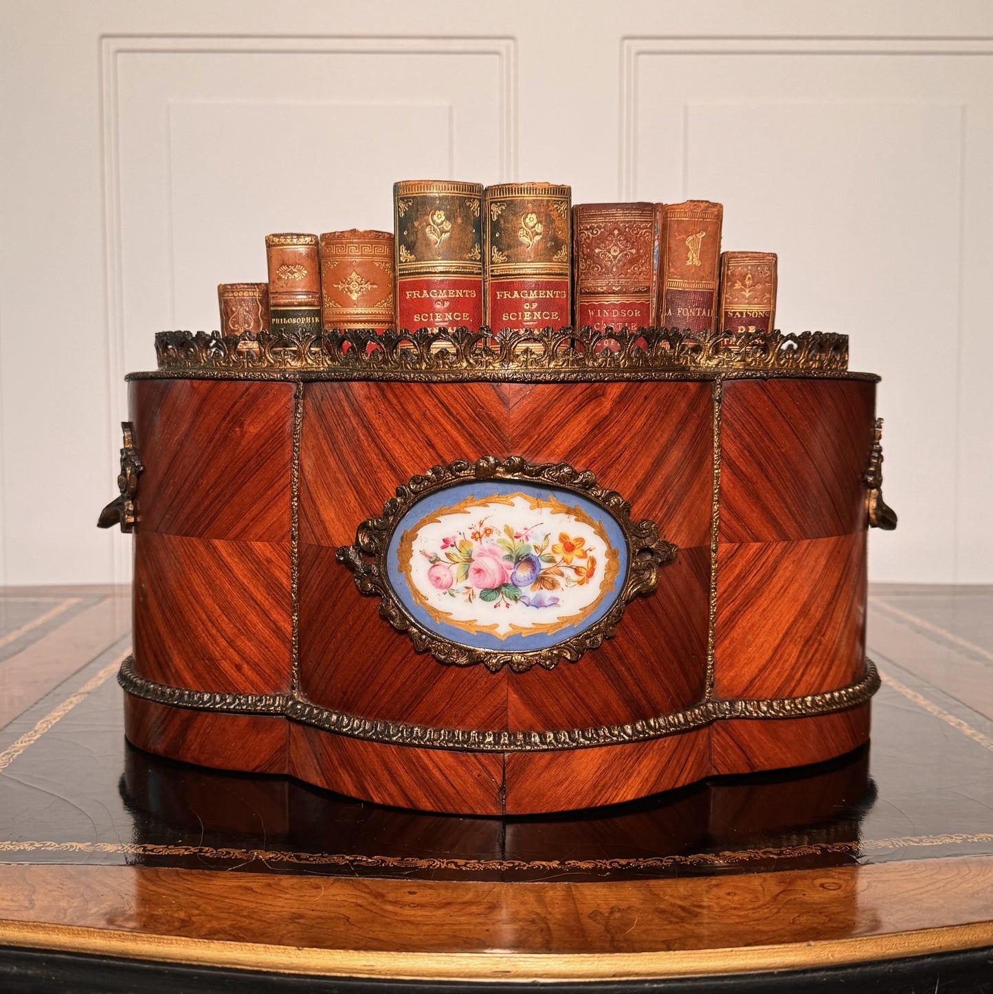 19th Century French Jardinière with Hand-Painted Sèvres-Style Plaque