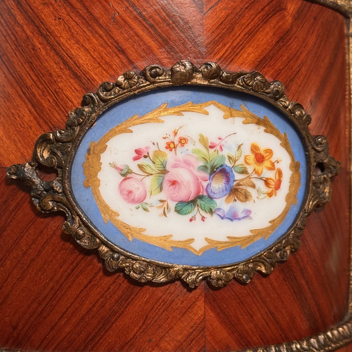 19th Century French Jardinière with Hand-Painted Sèvres-Style Plaque