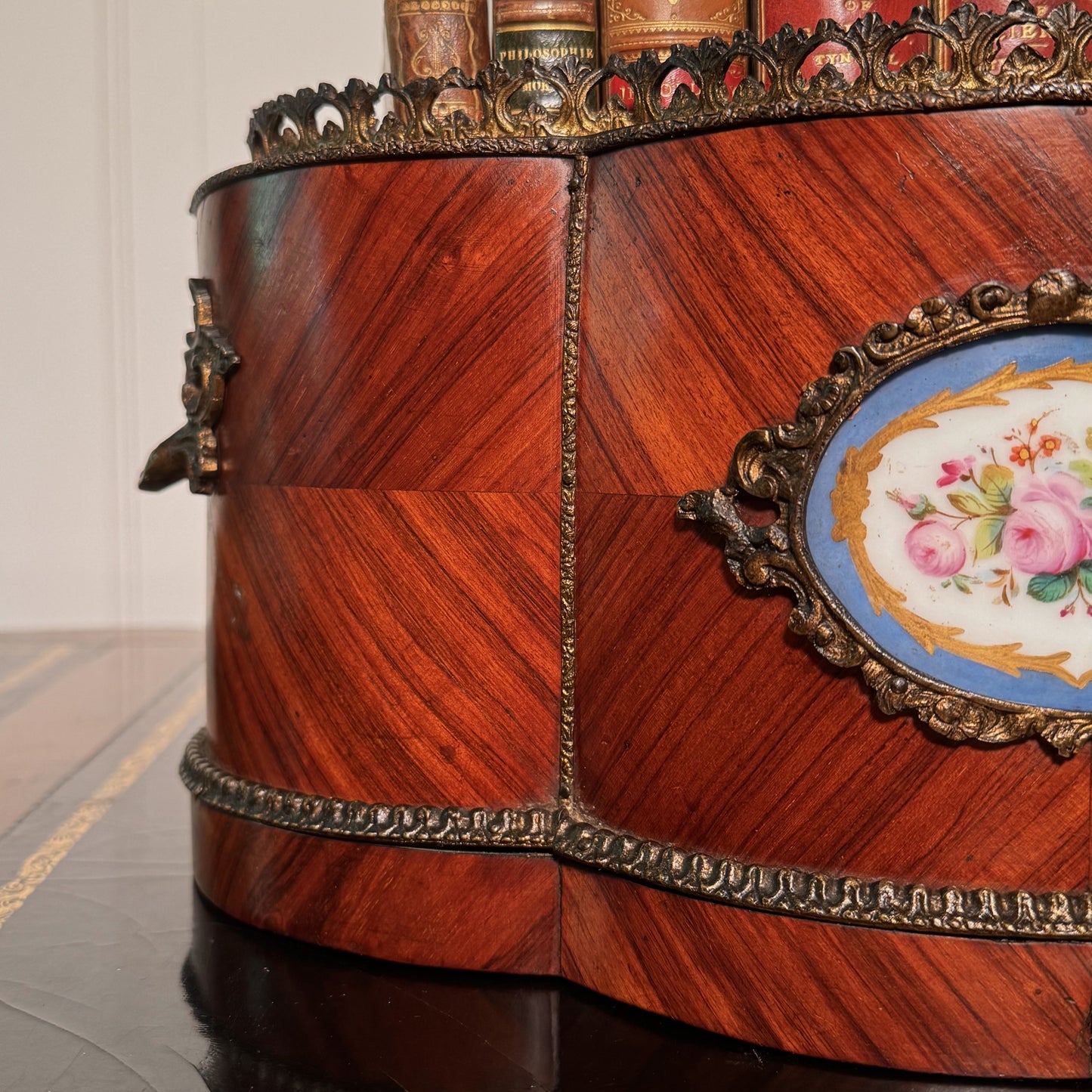 19th Century French Jardinière with Hand-Painted Sèvres-Style Plaque