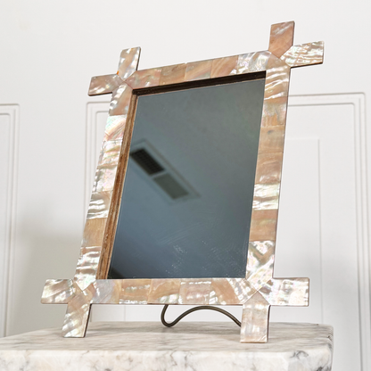 Antique Mother of Pearl Inlay Frame with Mirror