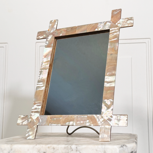 Antique Mother-of-Pearl Inlaid Framed Mirror
