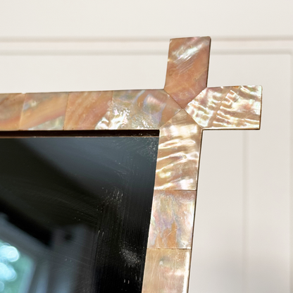 Antique Mother of Pearl Inlay Frame with Mirror