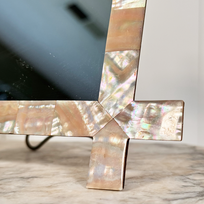 Antique Mother of Pearl Inlay Frame with Mirror