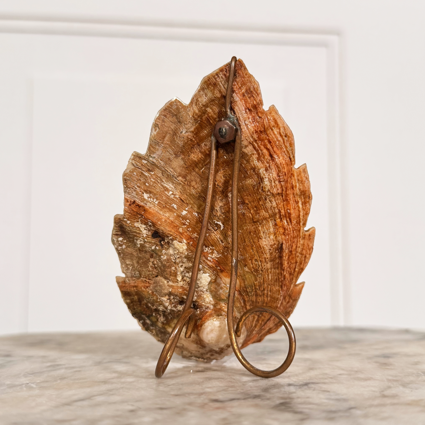 Antique Mother of Pearl Carved Shell Pocket Watch/Jewelry Display