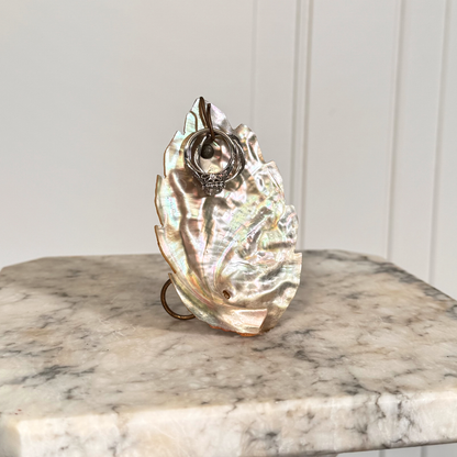 Antique Mother of Pearl Carved Shell Pocket Watch/Jewelry Display