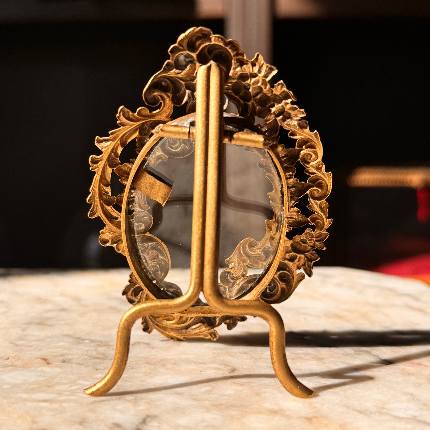 Antique Mini Brass French Openwork Frame
