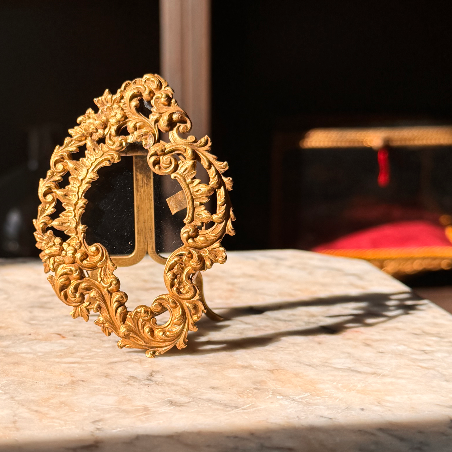 Antique Mini Brass French Openwork Frame