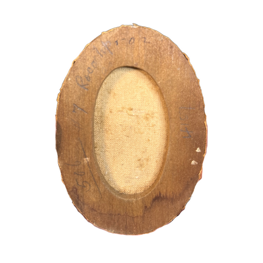 19th Century Mini Portrait of Woman in Dore Bronze Frame